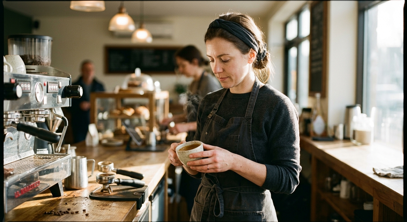 James Okafor — Ember & Oak Coffee Co. roaster